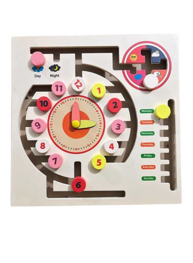 Kinder Creative Hen Life Cycle Layering Puzzle,Peg Number Ring Counting Set,Maze Game Weather Calendar Clock Puzzle, Educational Puzzle and Toys for Kids Pack of 3 - Image 5